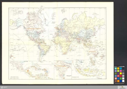 Blatt 4: Karte der Erde : enthält Colonien, politische Eintheilung, Consulate, Dampfschiffverbindung u.s.w.