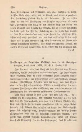 290-291 [Rezension] Ratzinger, Georg, Forschungen zur bayrischen Geschichte