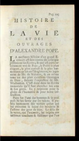 Histoire De La Vie Et Des Ouvrages D'Alexandre Pope