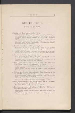 Kupferstiche. Gravures au burin