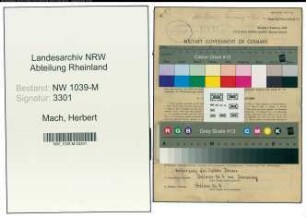 Entnazifizierung Herbert Mach , geb. 19.01.1917 (Angestellter)