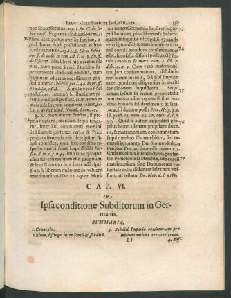 Cap. VI. De Ipsa conditione Subditorum in Germania.