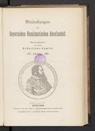 14.1895: Mitteilungen der Bayerischen Numismatischen Gesellschaft