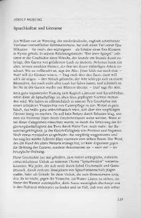 Sprachkultur und Literatur