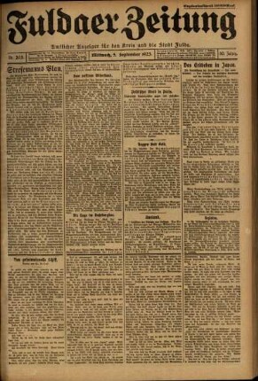 Ausgabe vom Mittwoch, den 05. September 1923.