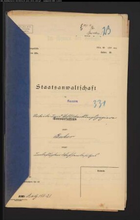 unerlaubter Waffenbesitz und Beihilfe zum Aufruhr Becker, Wilhelm