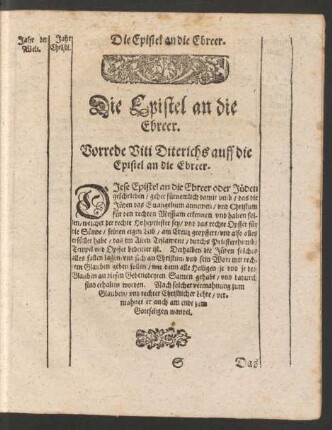 Die Epistel an die Ebreer.