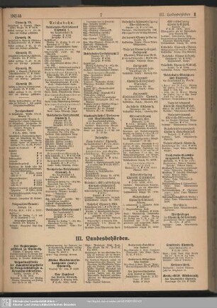 III. Landesbehörden
