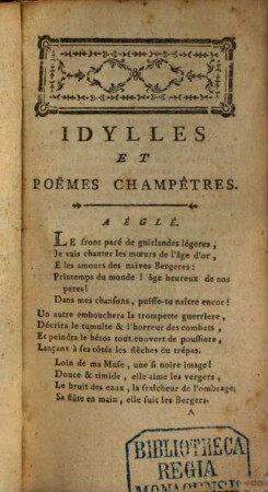 Idylles et Poèmes Champêtres
