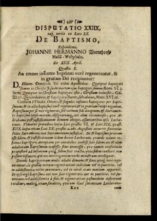 Disputatio XXIIX.