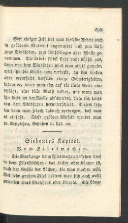 Siebentes Kapitel. Vom Filetmachen.