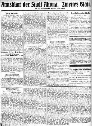 Nummer 20. Zweites Blatt. : Sonnabend, den 15. Mai 1926