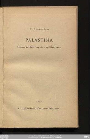 Palästina : Skizzen aus Vergangenheit und Gegenwart