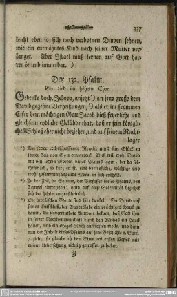 Der 132. Psalm. Ein Lied im höhern Chor
