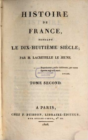 Histoire de France, pendant le dix-huitième siècle, 2