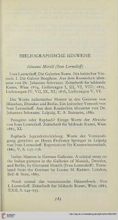 Bibliographische Hinweise