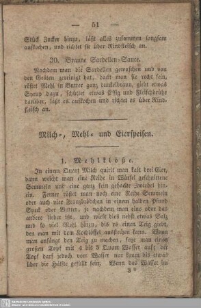 Milch-, Mehl- und Eierspeisen