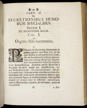 Part. II. De Secretionibus Humorum Specialibus.