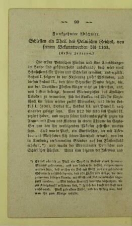 Funfzehnter Abschnitt. Schlesien ein Theil des Polnischen Reiches, von seinem Bekanntwerden bis 1163. (Erster Zeitraum)
