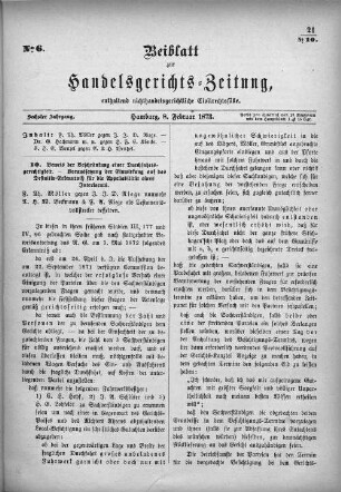 No. 6. 8. Februar 1873