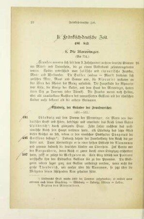 B. Fränkisch-deutsche Zeit. 486-843