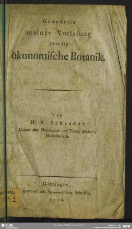 Grundriss meiner Vorlesung über die ökonomische Botanik