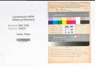 Entnazifizierung Peter Vobis, geb. 29.06.1898 (Schreiner)