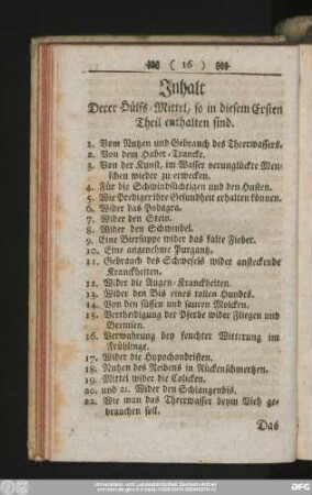 Inhalt Derer Hülfs-Mittel , so in diesem Ersten Theil enthalten sind.