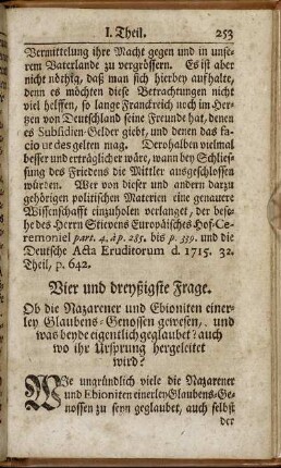 Vier und dreyßigste Frage.