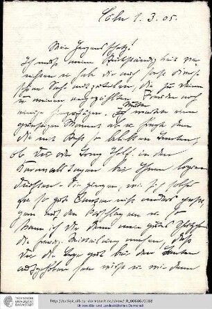 Brief vom 01.03.1905