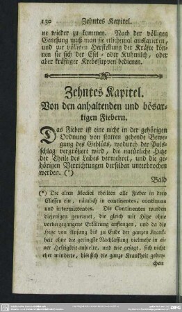 Zehntes Kapitel. Von den anhaltenden und bösartigen Fiebern