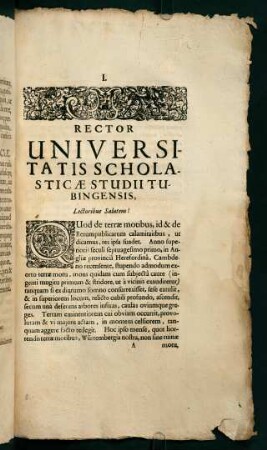 Rector Universitatis Scholstic ae Studii Tubingensis