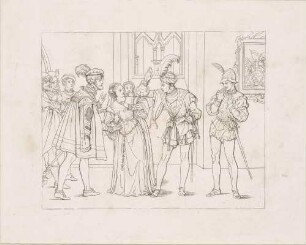 Zu Shakespeares "Othello", Blatt 8, 4. Akt, 1. Szene: Othello erhebt die Hand gegen Desdemona