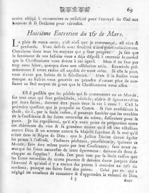 Huitiéme Entretien du 16e de Mars.