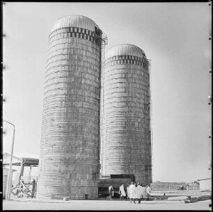 Silos auf dem Gelände des VEG Albertshof in Rüdnitz, März 1969. SW-Foto © Kurt Schwarz.