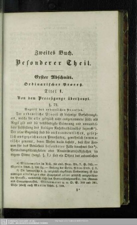 Erster Abschnitt. Ordinarischer Proceß