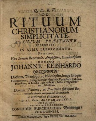 De rituum Christianorum simplicitate