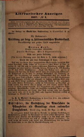 Journal für praktische Chemie : practical applications and applied chemistry ; covering all aspects of applied chemistry. 70. 1857, Heft 1, 4 - 8