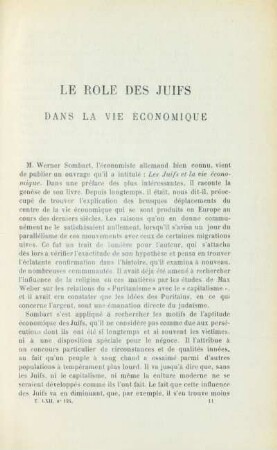 Le role des Juifs dans la vie économique