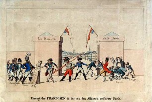 Napoleon-Karikatur: "Einzug der Franzosen in das von den Alliirten eroberte Paris."