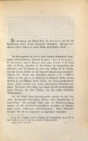 Die Verfasser der altfranzösischen chanson de geste Aye d'Avignon