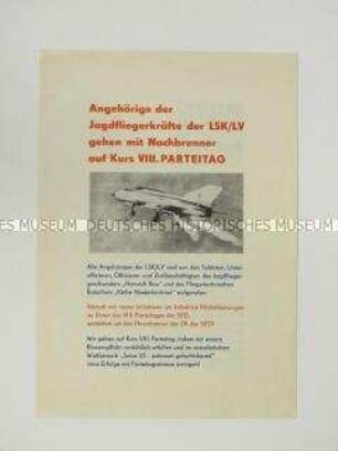Propagandaschrift einer Einheit der Luftstreitkräfte der NVA zum VIII. Parteitag der SED