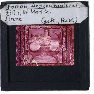 Zillis-Reischen, Kirche St. Martin : Detail der Deckenmalerei, Sirene
