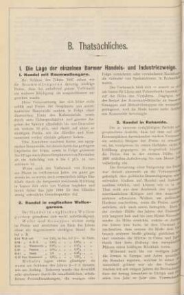 I. Die Lage der einzelnen Barmer Handels- und Industriezweige.