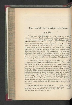 Über absolute Geschwindigkeit der Ionen.