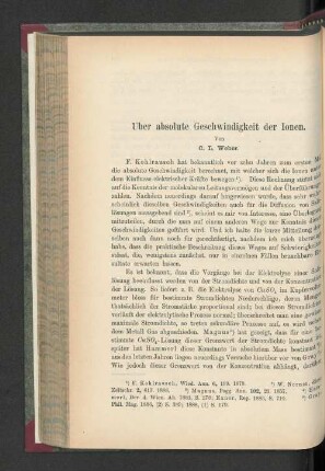 Über absolute Geschwindigkeit der Ionen.