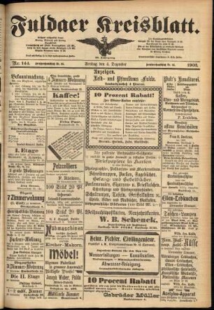 Dritte Ausgabe vom Freitag, den 04. Dezember 1903.