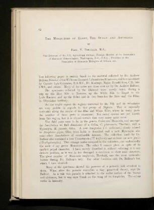 The mosquitoes of egypt, the sudan and abyssinia