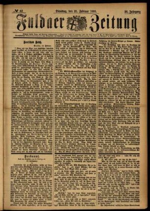 Ausgabe vom Dienstag, den 21. Februar 1893.