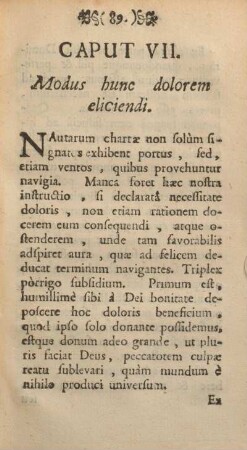 Caput VII. Modus hunc dolorem eliciendi.